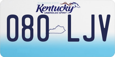 KY license plate 080LJV