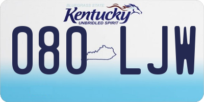 KY license plate 080LJW