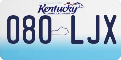 KY license plate 080LJX