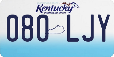 KY license plate 080LJY