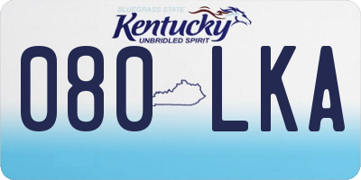 KY license plate 080LKA