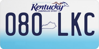 KY license plate 080LKC