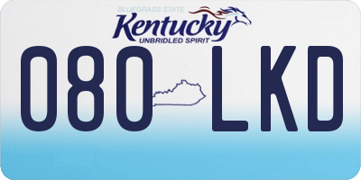 KY license plate 080LKD