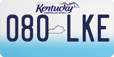 KY license plate 080LKE