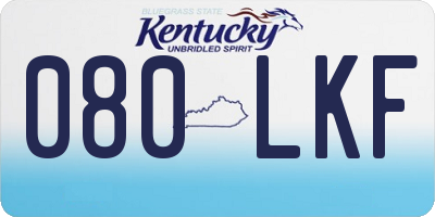 KY license plate 080LKF