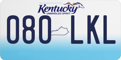 KY license plate 080LKL