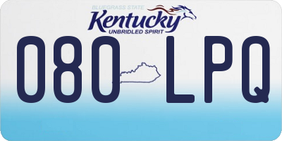 KY license plate 080LPQ