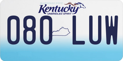 KY license plate 080LUW
