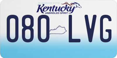 KY license plate 080LVG