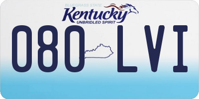 KY license plate 080LVI
