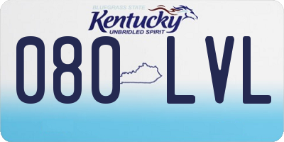 KY license plate 080LVL