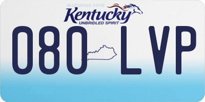 KY license plate 080LVP