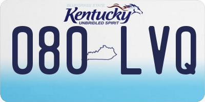 KY license plate 080LVQ