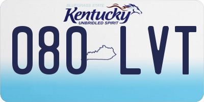 KY license plate 080LVT
