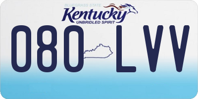 KY license plate 080LVV