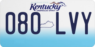 KY license plate 080LVY