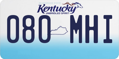 KY license plate 080MHI