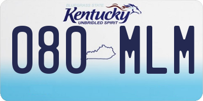 KY license plate 080MLM