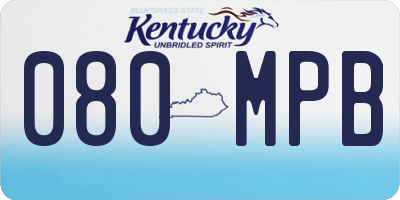 KY license plate 080MPB
