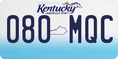 KY license plate 080MQC