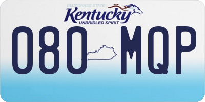 KY license plate 080MQP