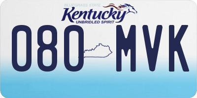 KY license plate 080MVK