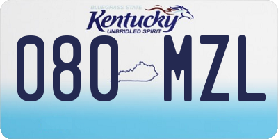 KY license plate 080MZL