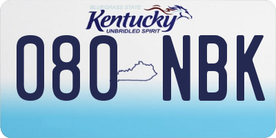 KY license plate 080NBK