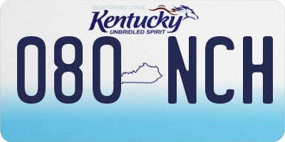KY license plate 080NCH