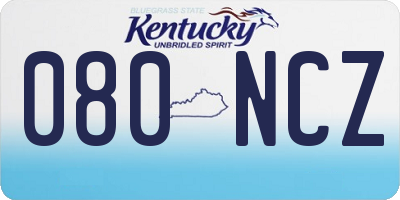 KY license plate 080NCZ