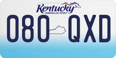KY license plate 080QXD