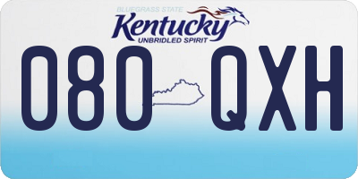 KY license plate 080QXH
