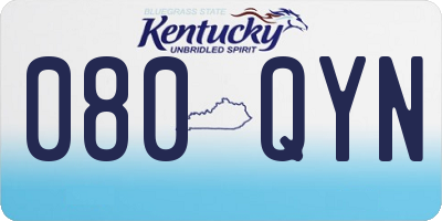 KY license plate 080QYN
