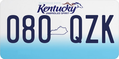 KY license plate 080QZK