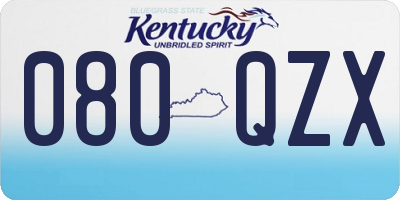 KY license plate 080QZX