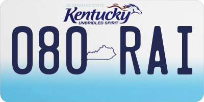 KY license plate 080RAI
