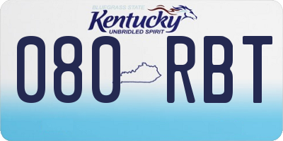 KY license plate 080RBT