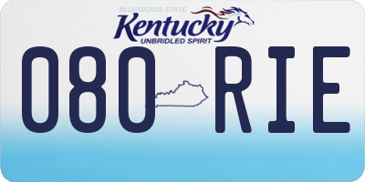 KY license plate 080RIE