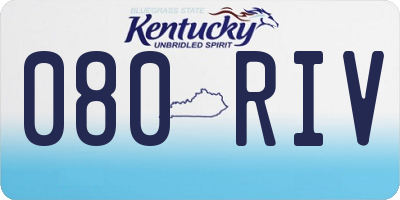 KY license plate 080RIV