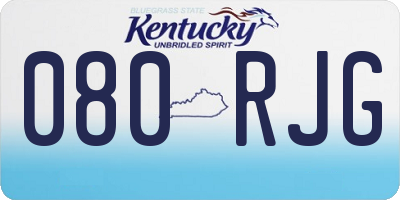 KY license plate 080RJG