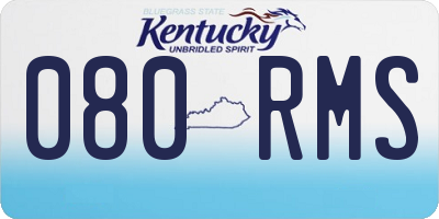 KY license plate 080RMS