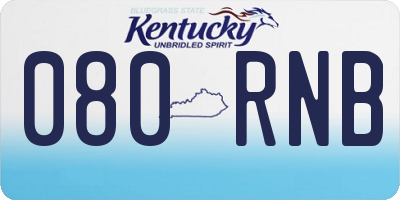 KY license plate 080RNB