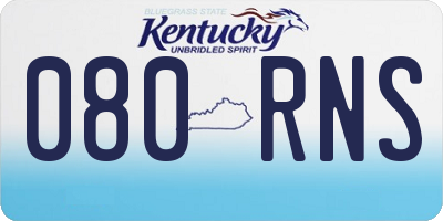 KY license plate 080RNS