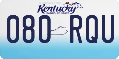 KY license plate 080RQU