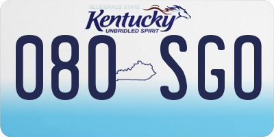 KY license plate 080SGO