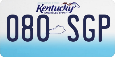 KY license plate 080SGP