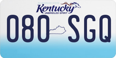 KY license plate 080SGQ