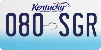KY license plate 080SGR