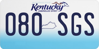 KY license plate 080SGS