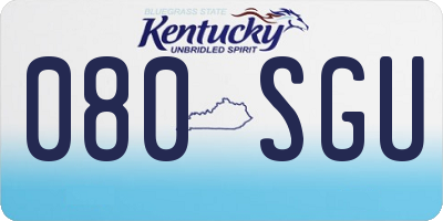 KY license plate 080SGU